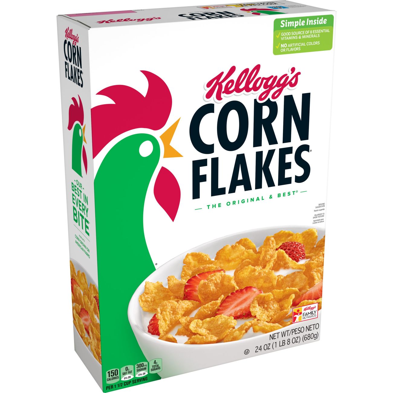 Kellogg's Corn Flakes Cereal; 24 Ounces; 8 Per Case