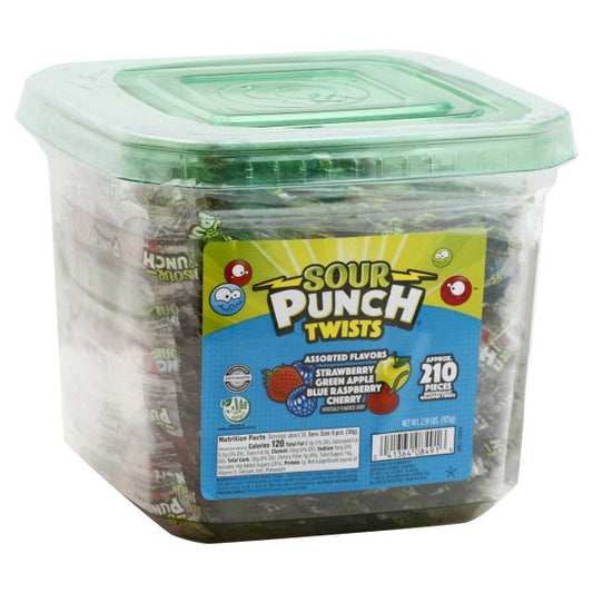 Sour Punch Twists 4 Flavor Individually Wrapped; 2.59 Pounds; 6 Per Case - High Mart Wholesale