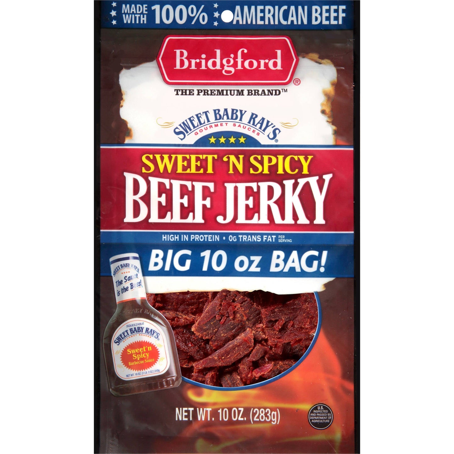 Bridgford Sweet Baby Rays Sweet N Spicy Jerky; 10 Ounce; 12 Per Case - High Mart Wholesale