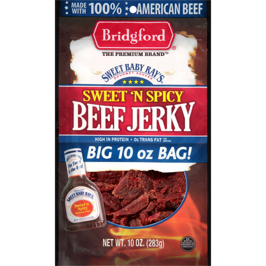 Bridgford Sweet Baby Rays Sweet N Spicy Jerky; 10 Ounce; 12 Per Case - High Mart Wholesale