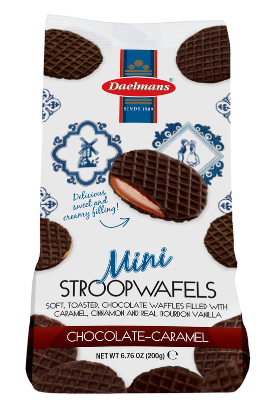 Daelmans Mini Chocolate Stroopwafel Cello Bag; 7.04 Ounces; 12 Per Case - High Mart Wholesale