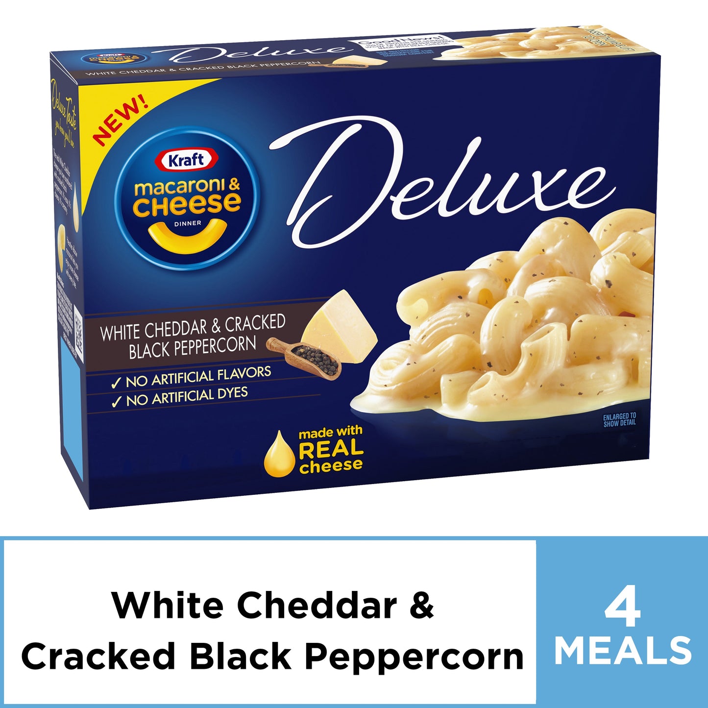 Kraft Macaroni & Cheese Deluxe Dinner White Cheddar Pepper Corn; 11.9 Ounces; 12 Per Case