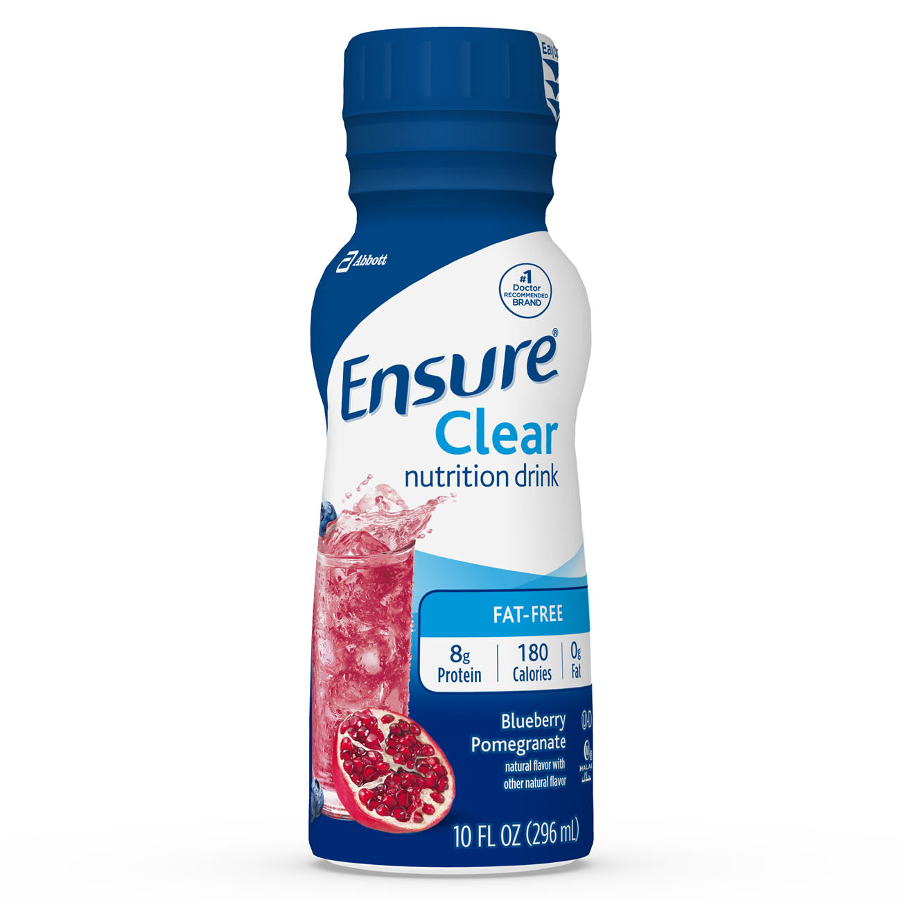 Ensure Shake Clear Blueberry Pomegranate; 10 Fluid Ounce; 4 Per Box; 3 Per Case - High Mart Wholesale