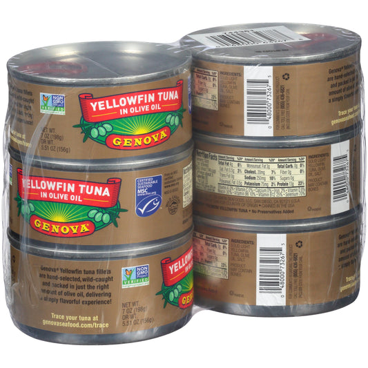 Genova Tuna Canned In Olive Oil 7 Ounce; 42 Ounces; 6 Per Case - High Mart Wholesale