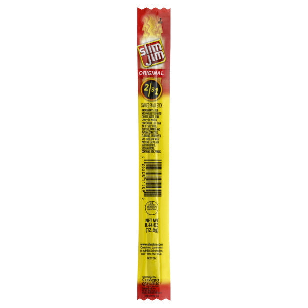 Slim Jim Original Snack Sticks; 0.44 Ounces; 100 Per Box; 4 Per Case