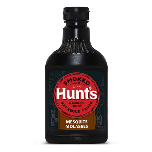 Hunt's Sweet Mesquite Molasses Bbq Sauce Bottle; 18 Ounce; 6 Per Case