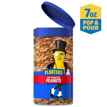 Planters Pop And Pour Dry Roasted Peanuts; 7 Ounces; 4 Per Box; 3 Per Case