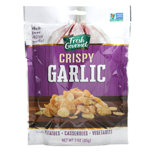 Fresh Gourmet Crispy Roasted Garlic Salad Topping Bag; 3 Ounce; 12 Per Case - High Mart Wholesale
