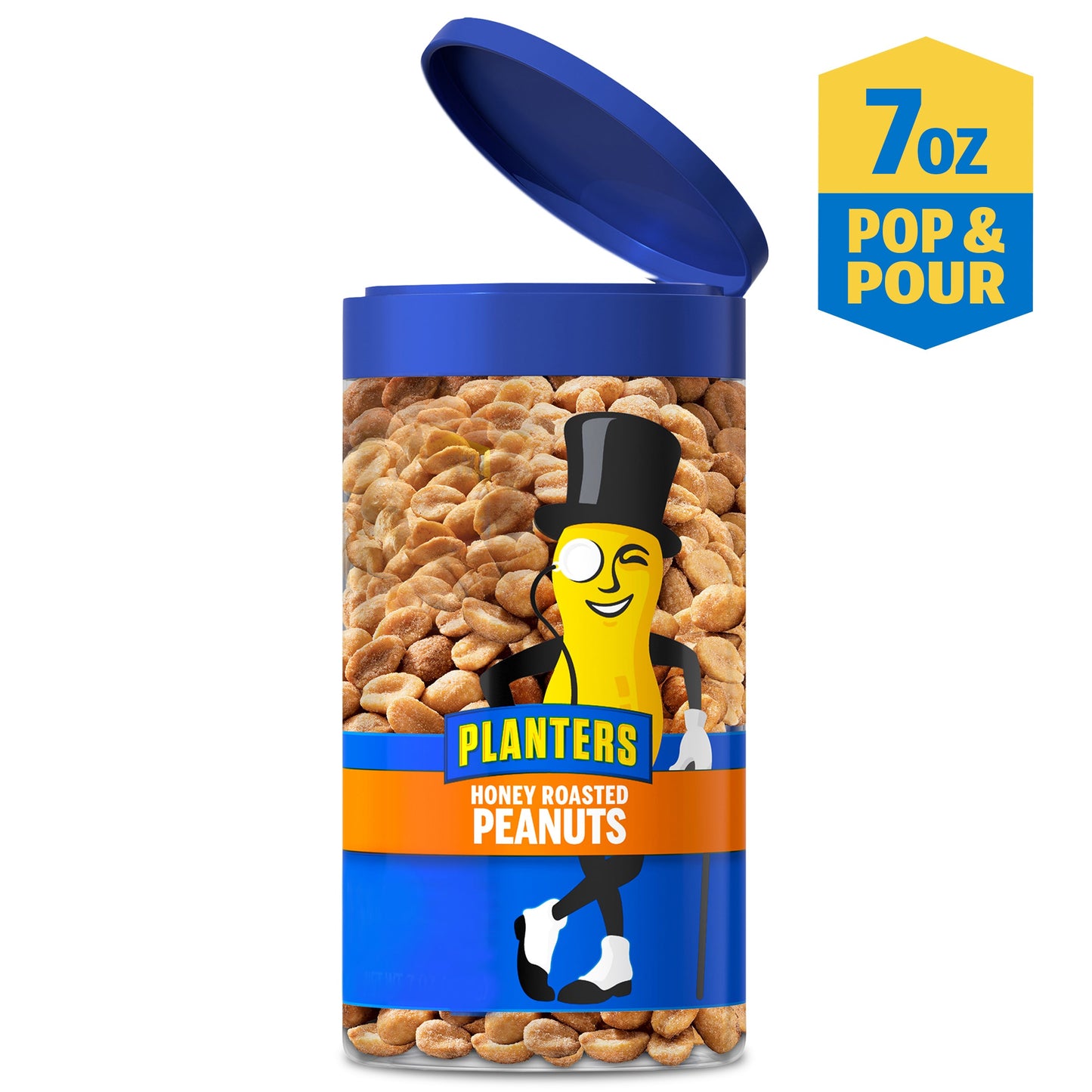 Planters Pop And Pour Honey Roasted Peanuts; 7 Ounces; 4 Per Box; 3 Per Case