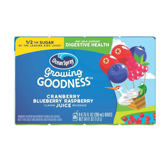 Ocean Spray Growing Goodness Cranberry Blueberry; 6.75 Fluid Ounces; 8 Per Box; 4 Per Case