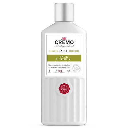 Cremo Shampoo 2-In-1 Sage & Citrus; 16 Fluid Ounce; 3 Per Box; 4 Per Case - High Mart Wholesale