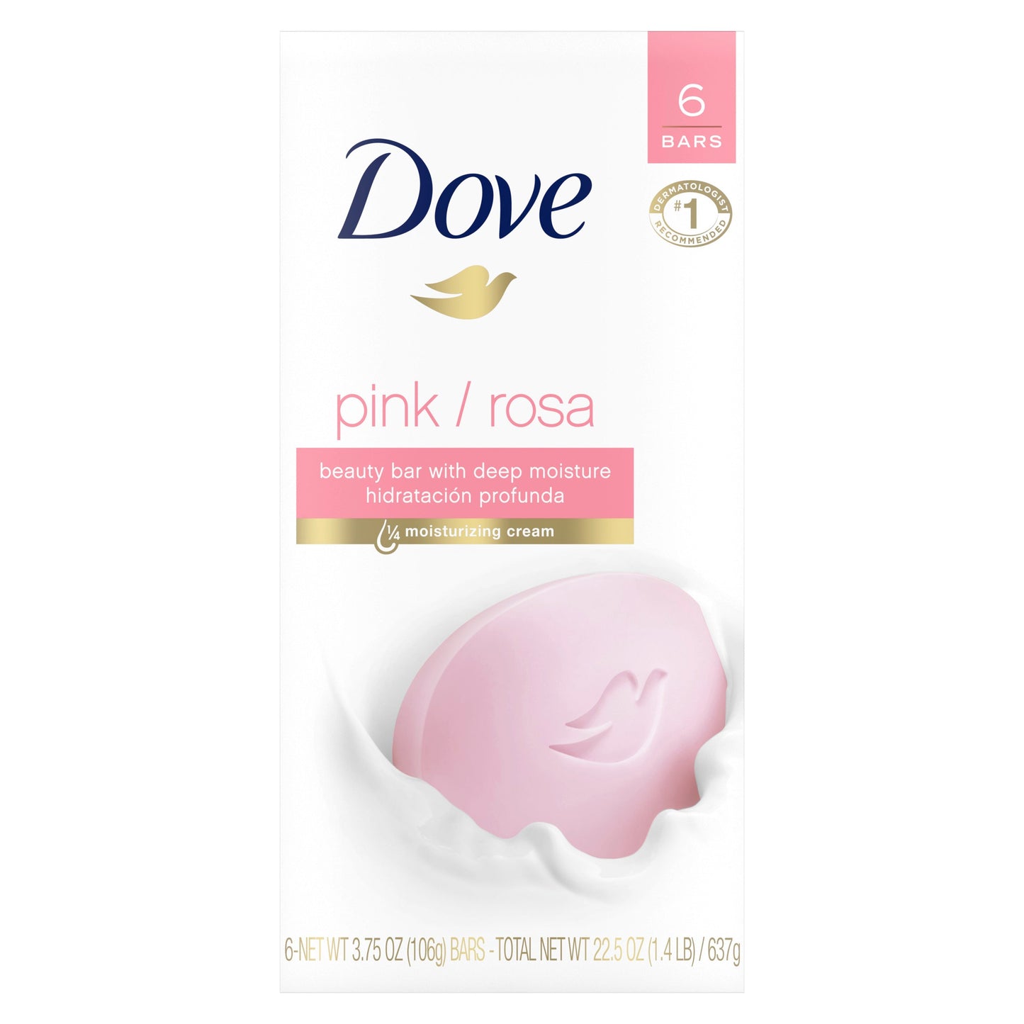 Dove Soap Bar Pink 4.25 Ounce; 22.5 Ounce; 12 Per Case