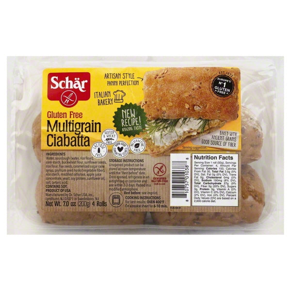 Schar Gluten Free Multigrain Ciabatta; 0.44 Pounds; 5 Per Case - High Mart Wholesale