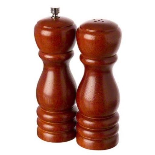 American Metalcraft Pepper Mill; Salt & Pepper Set; Wood; Mahogany 6" H; 1 Each; 1 Per Case - High Mart Wholesale