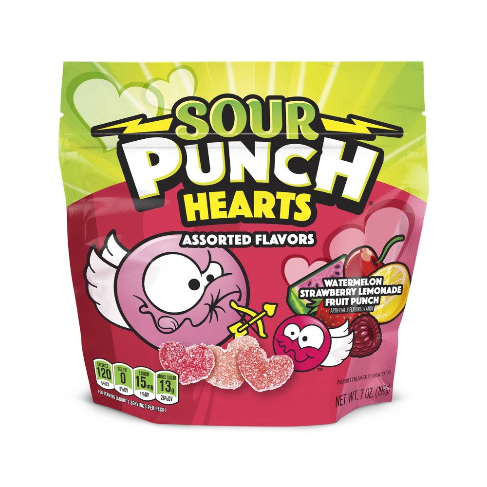 Sour Punch Hearts; 8 Ounces; 6 Per Case - High Mart Wholesale