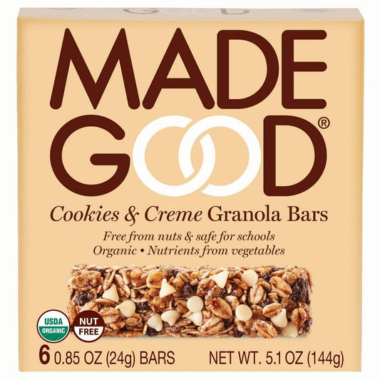 Madegood Cookies & Creme Granola Bar; 6 Count; 1 Per Box; 6 Per Case - High Mart Wholesale