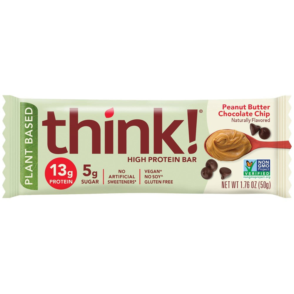 Thinkthin Plant Peanut Butter Chocolate Chip Master Case; 1.76 Ounces; 10 Per Box; 12 Per Case - High Mart Wholesale