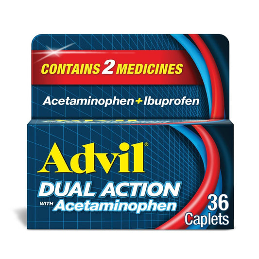 Advil Dual Action Dual Action With Acetaminophen; 36 Each; 3 Per Box; 12 Per Case