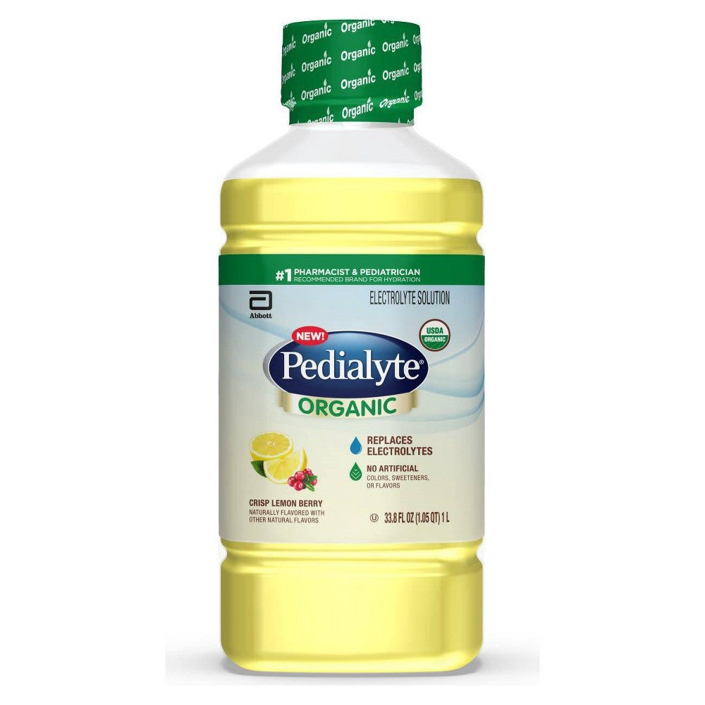 Pedialyte Organic Crisp Lemon Berry Flavored Electrolyte Solution; 33.8 Fluid Ounce; 4 Per Case - High Mart Wholesale