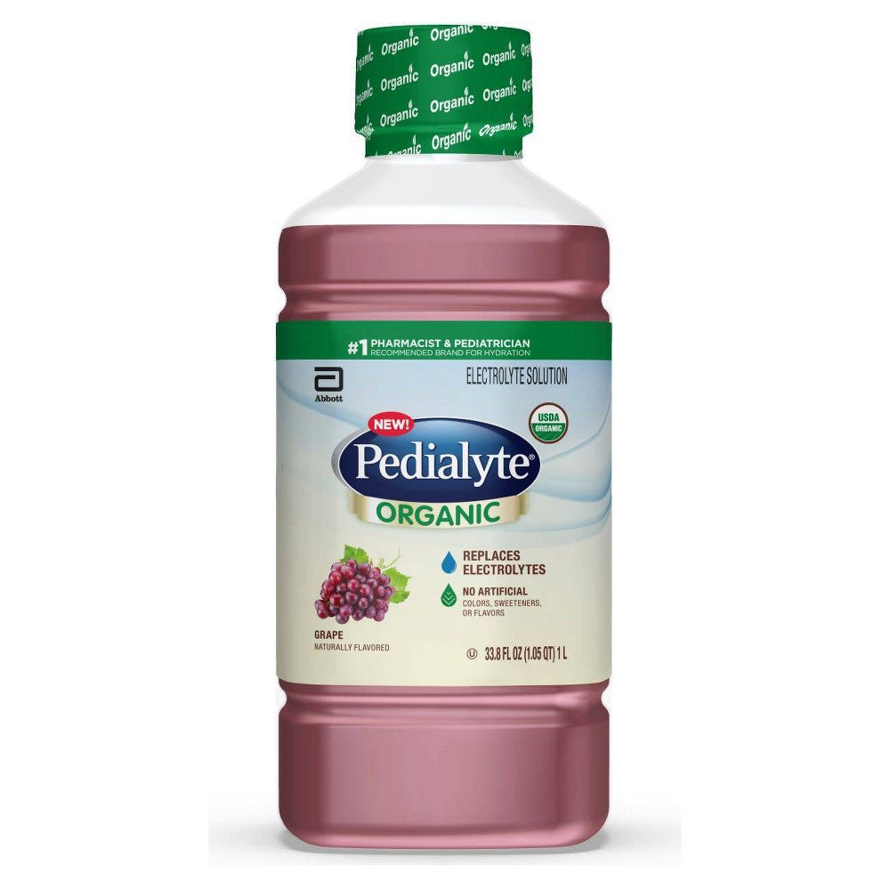 Pedialyte Organic Fresh Grape Flavored Electrolyte Solution; 33.8 Fluid Ounce; 4 Per Case - High Mart Wholesale