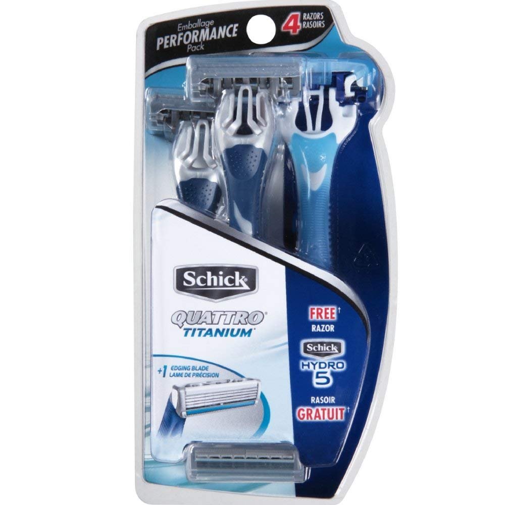 Schick Quattro Men's Razor Disposable; 3 Count; 3 Per Box; 4 Per Case - High Mart Wholesale