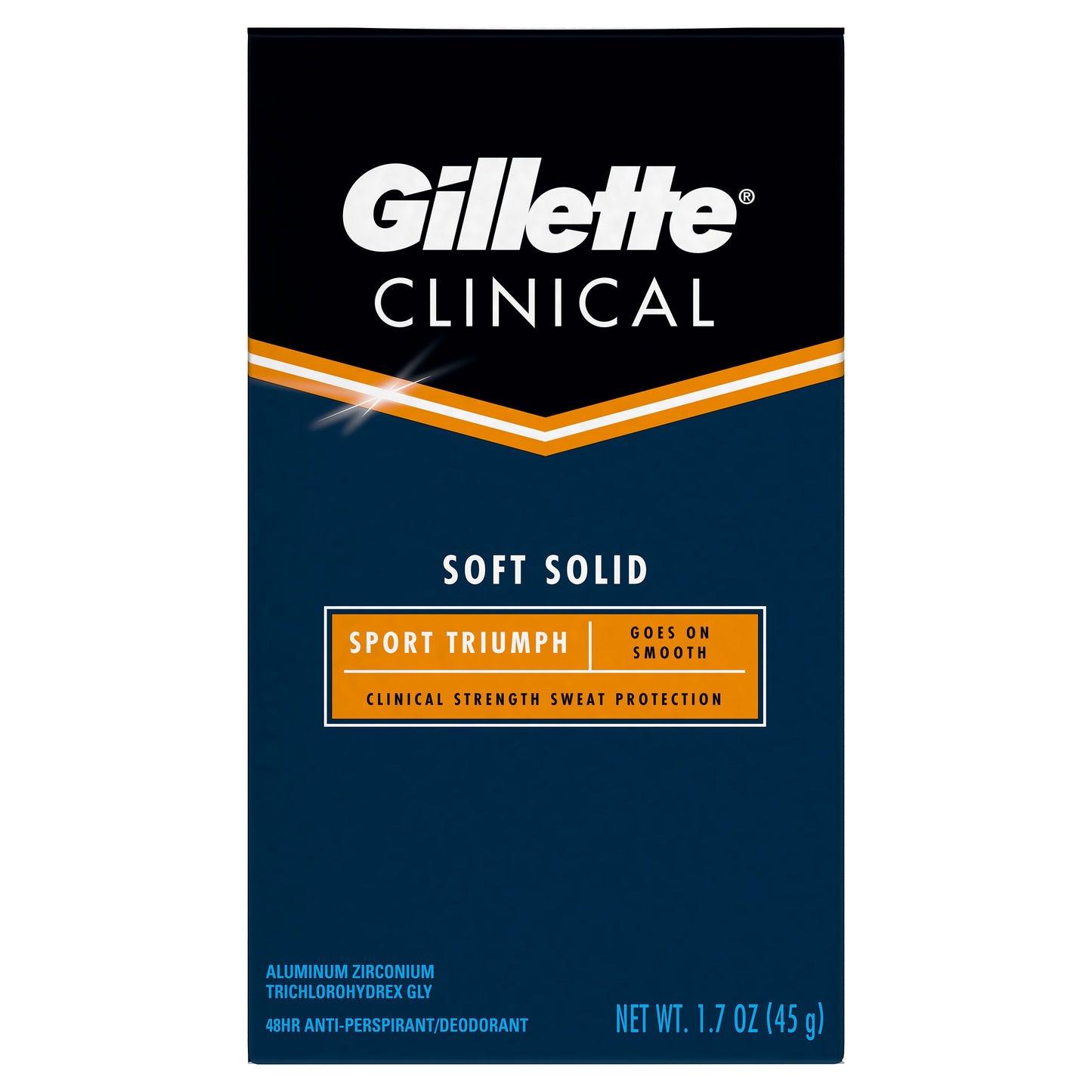 Gillette Advance Solid Sport Clean; 1.7 Ounce; 3 Per Box; 4 Per Case