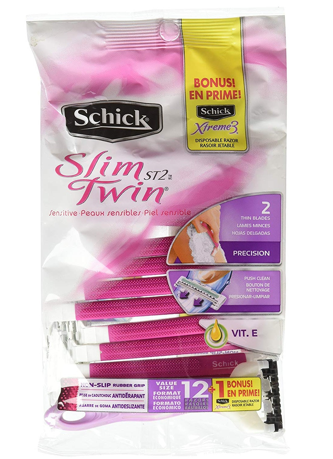 Schick Razor Slim Twin Women; 12 Count; 6 Per Box; 6 Per Case - High Mart Wholesale