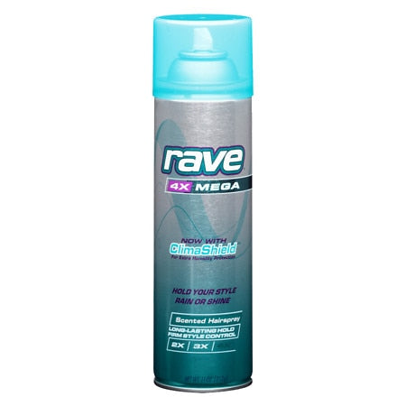 Rave Rave Hair Spray 4X Mega Scented Aerosol; 11 Ounce; 3 Per Box; 4 Per Case