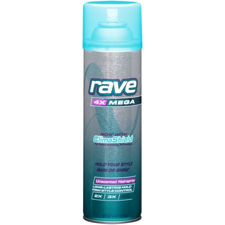 Rave Hair Spray Mega Unscented; 11 Ounce; 3 Per Box; 4 Per Case