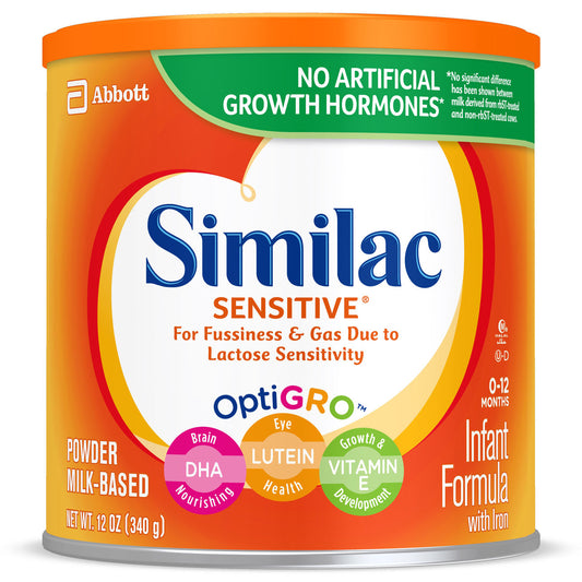 Similac Sensitive Non-Gmo Milk-Based Powder Infant Formula Can With Iron; 12.5 Ounce; 6 Per Case - High Mart Wholesale