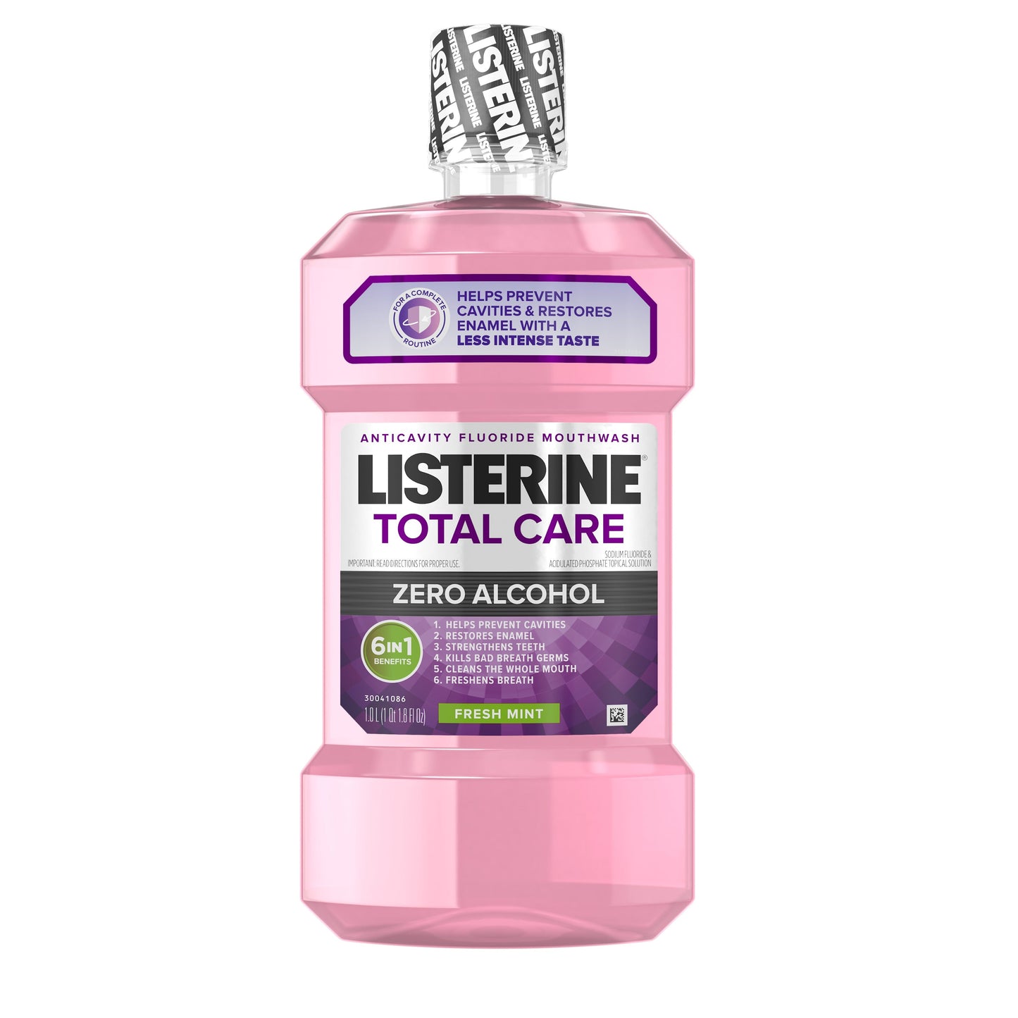 Listerine Zero Alcohol Total Care Fresh Mint Mouthwash; 1095 Milliliter; 6 Per Case