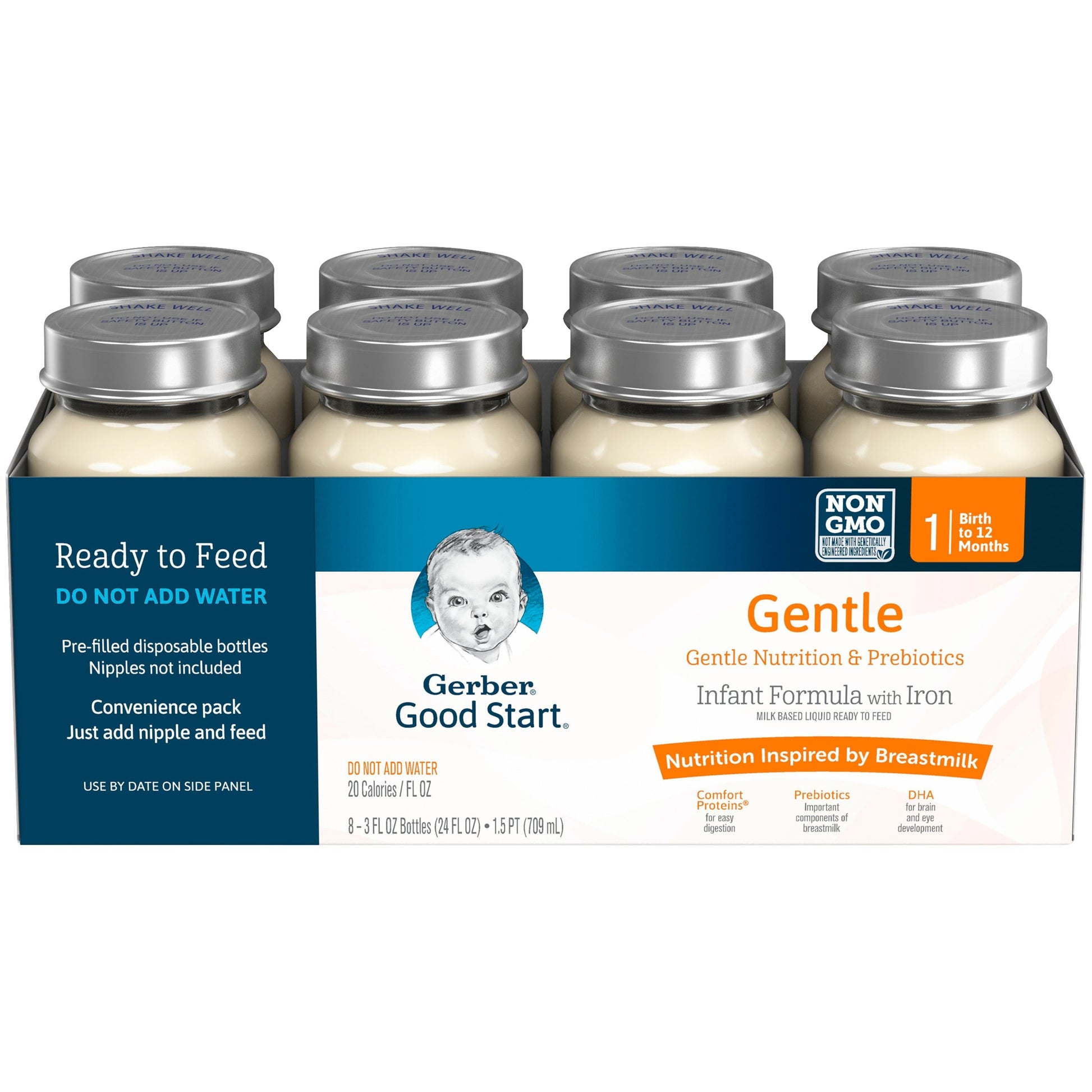 Gerber Good Start Gentle Non-Gmo Milk-Based Ready-To-Feed Liquid Infant Formula Jar With Iron; 1.847 Milliliter; 6 Per Case - High Mart Wholesale