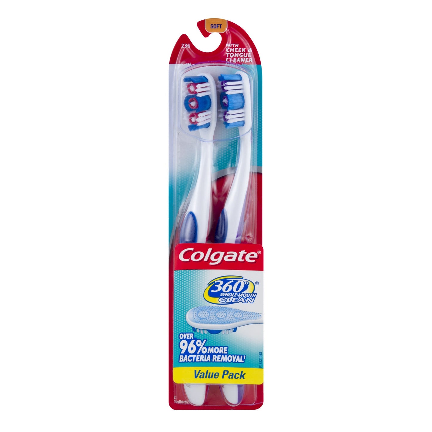 Colgate 360 Toothbrush Adult Full Head Soft 2Pa; 2 Each; 6 Per Box; 6 Per Case