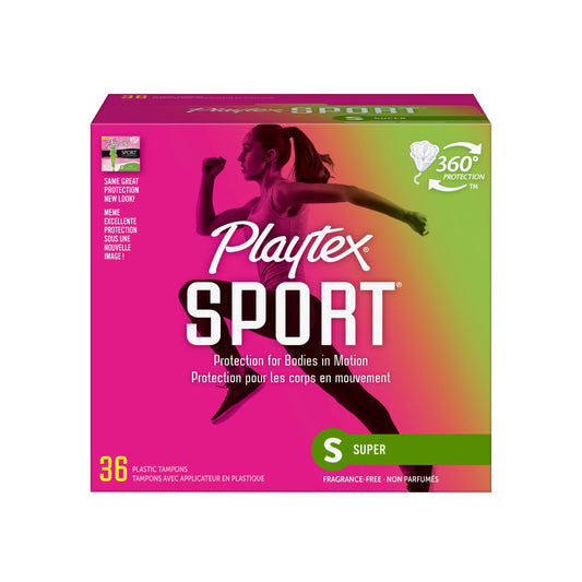 Playtex Sport Super Unscented; 36 Count; 3 Per Box; 4 Per Case