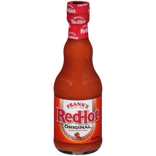 Frank's Redhot Original Cayenne Pepper Hot Sauce Bottle; 12 Fluid Ounce; 12 Per Case - High Mart Wholesale