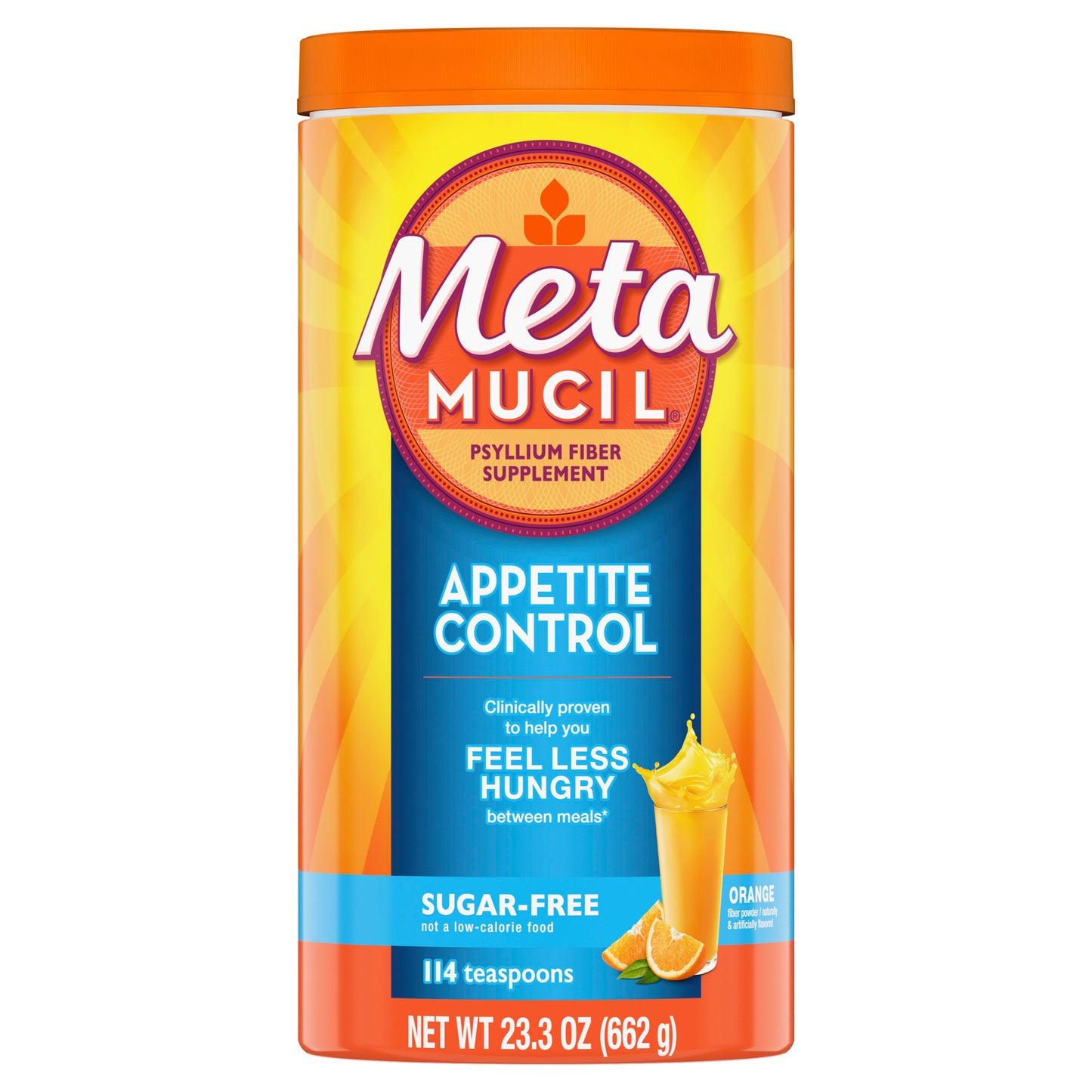 Metamucil Appetite Control Orange Zest Sugar Free; 23.3 Ounces; 4 Per Case