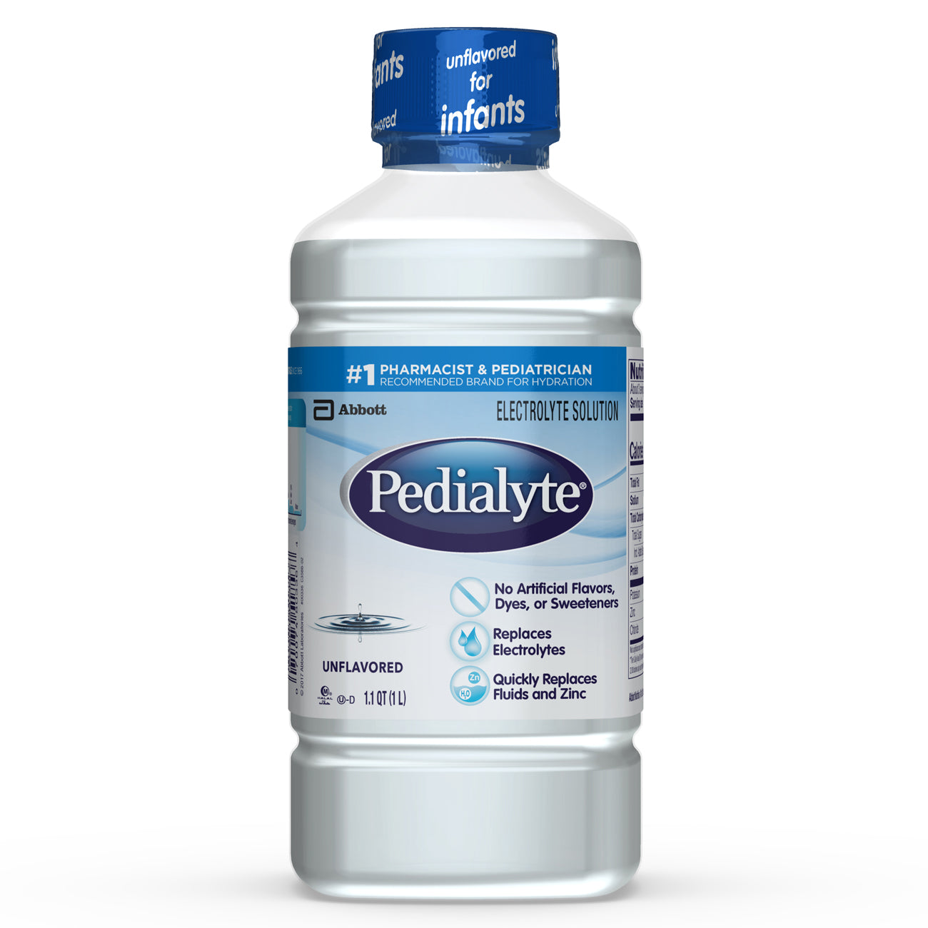 Pedialyte Unflavored 1 Liter Electrolyte Solution; 33.8 Fluid Ounce; 8 Per Case - High Mart Wholesale