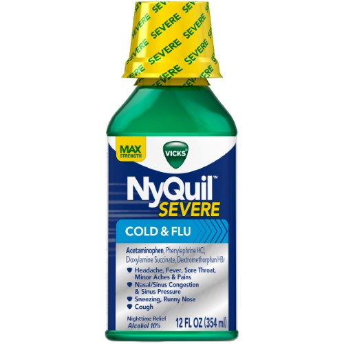 Vicks Nyquil Multi Symptom Night Time Syrup; 12 Fluid Ounce; 12 Per Case