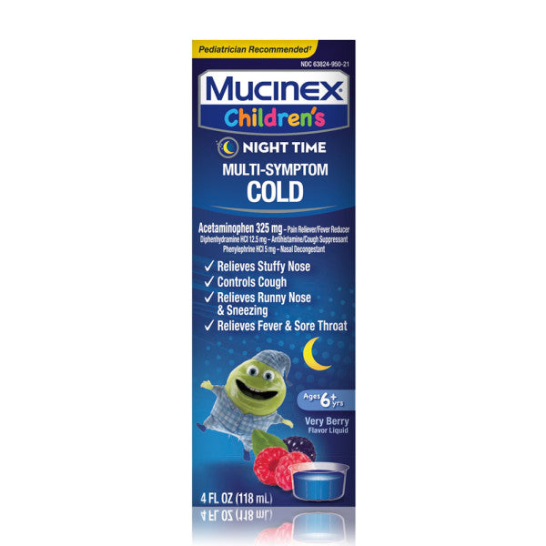 Mucinex Children's Multi Night Berry; 4 Fluid Ounce; 6 Per Case - High Mart Wholesale