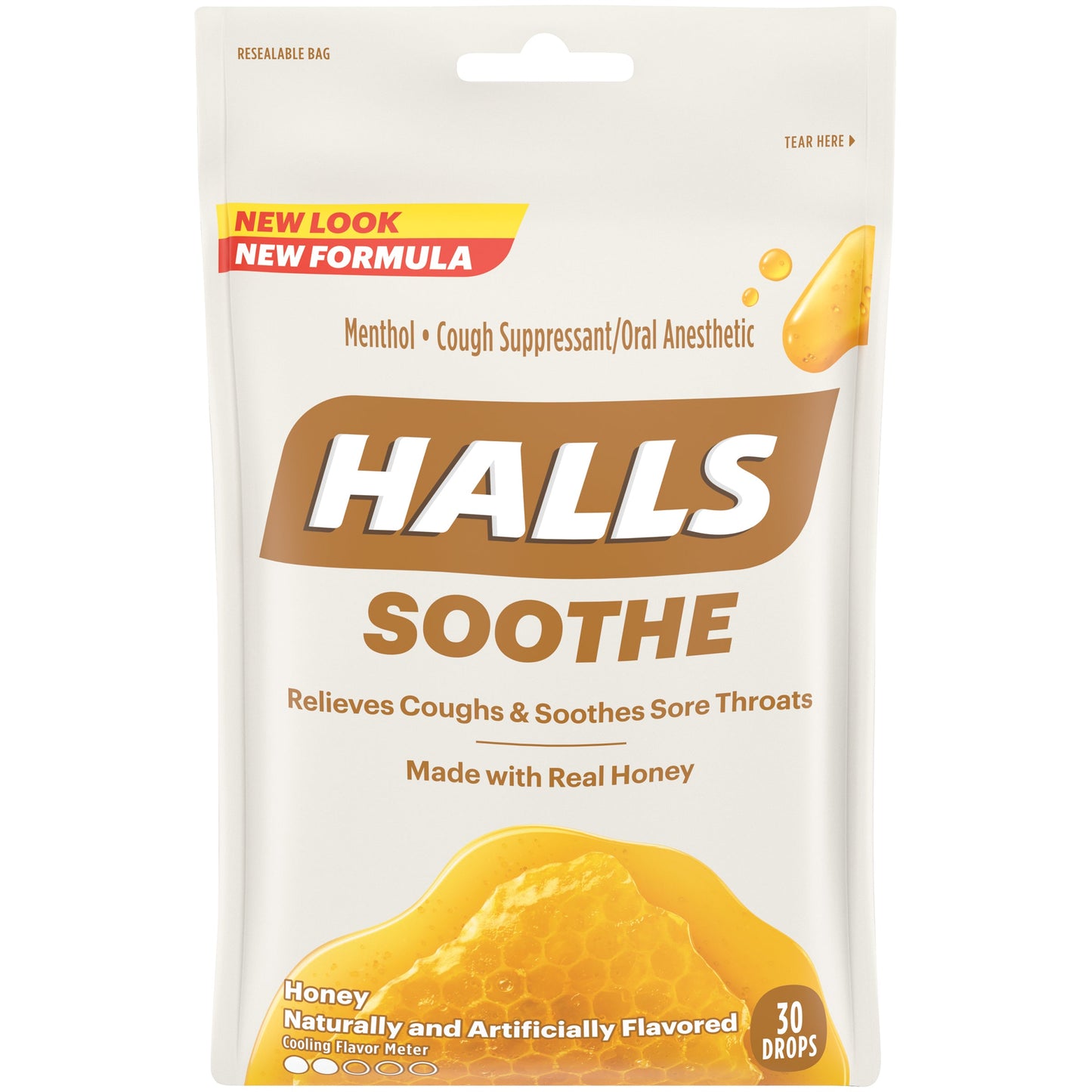 Halls Honey Cough Drops; 30 Count; 12 Per Box; 4 Per Case