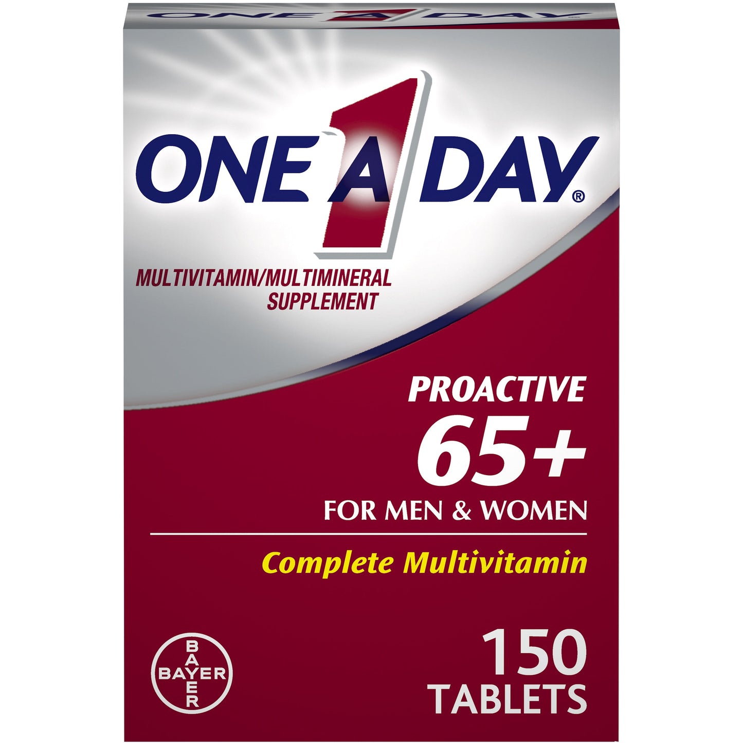 One-A-Day Pro Active 65+ 150Ct; 150 Piece; 3 Per Box; 8 Per Case