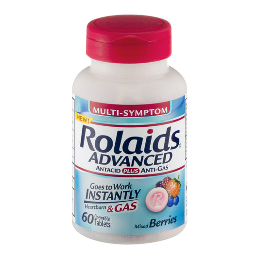 Rolaids Advanced Mixed Berry Tablets; 60 Count; 3 Per Box; 8 Per Case