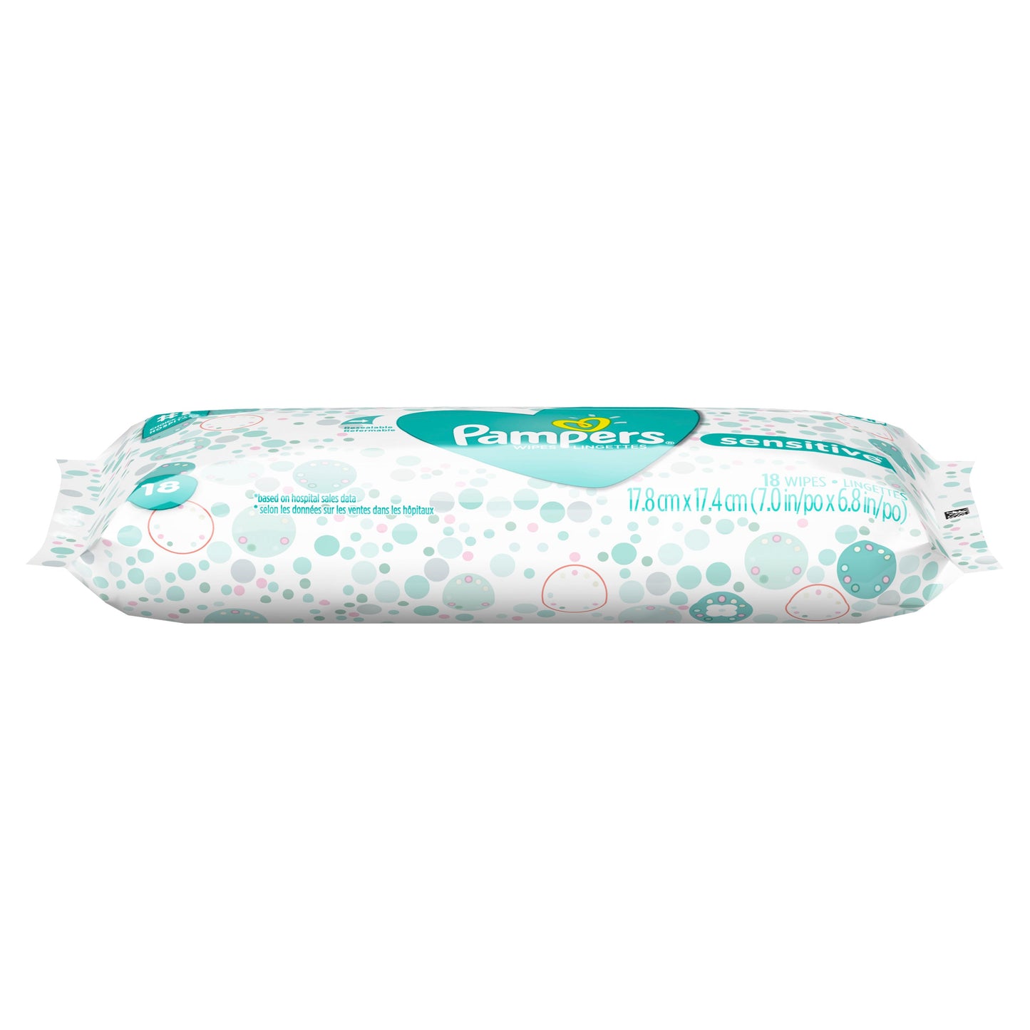 Pampers Sensitive Baby Wipes Pouch; 18 Count; 16 Per Case