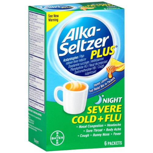 Alka-Seltzer Severe Cold & Flute Night; 6 Piece; 3 Per Box; 8 Per Case