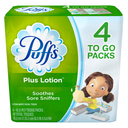 Puffs Plus Facial Tissue To Go Purse Pack; 40 Count; 24 Per Case