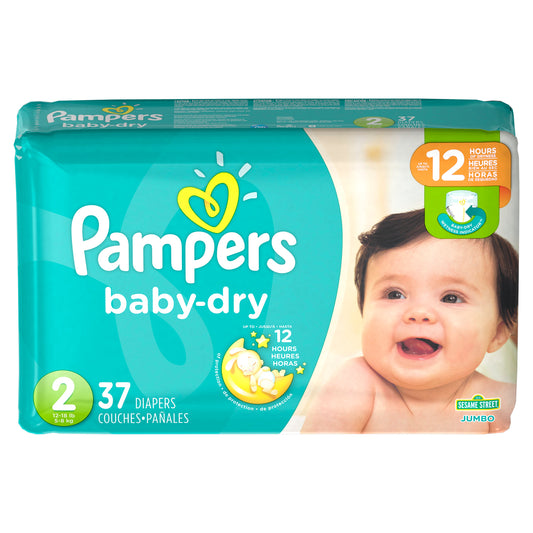 Pampers Jumbo Pack Size 2 Diapers; 37 Count; 4 Per Case