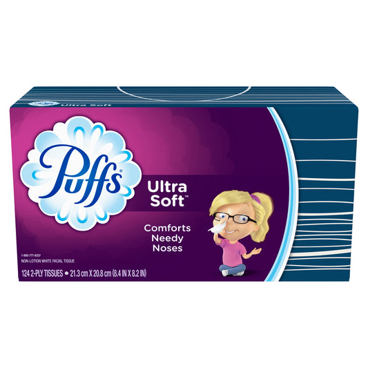 Puffs Mixed Personal Tissue Facial Tissue; White Unscented; 64 Count; 1 Per Case