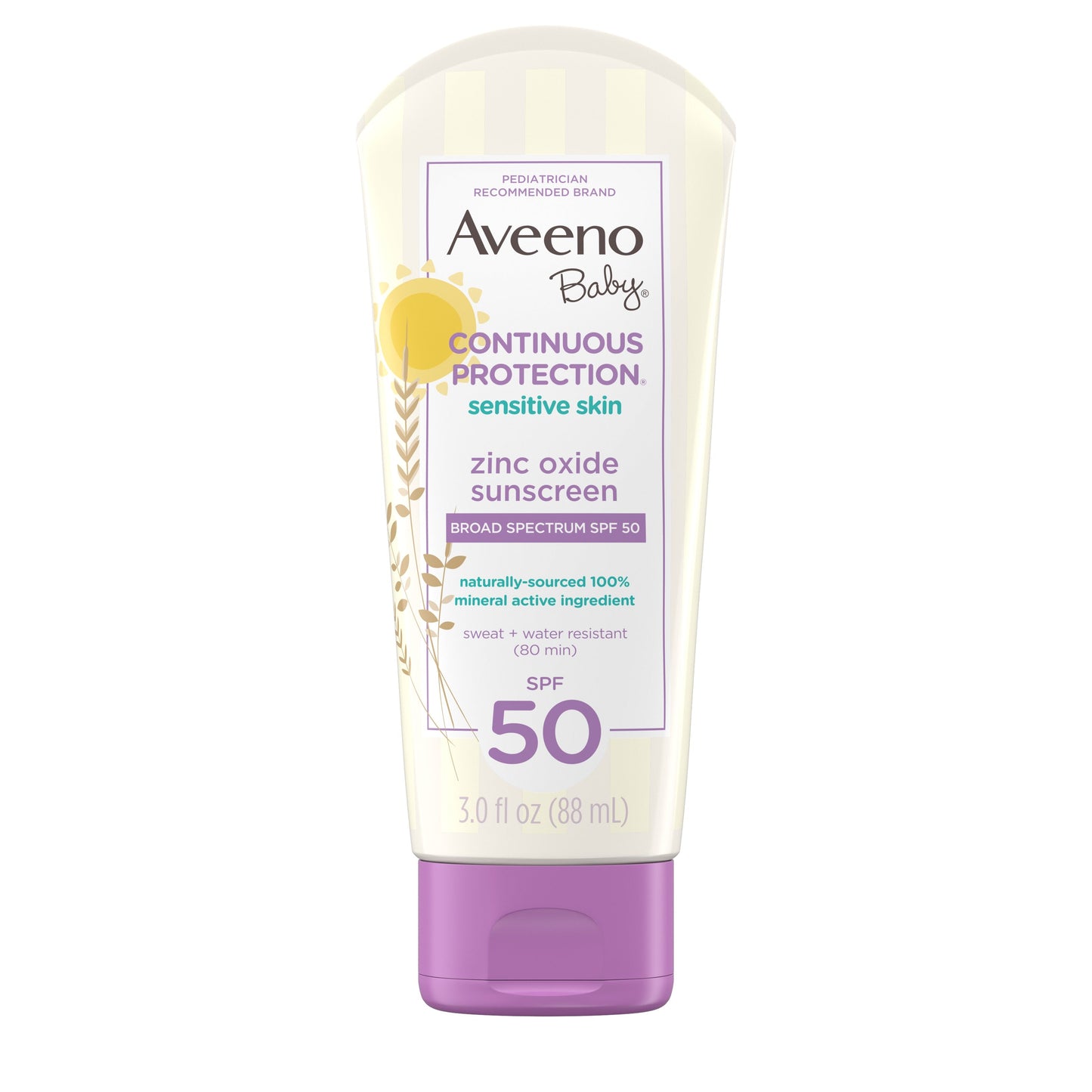Aveeno Baby Sensitive Skin Lotion Spf 50 Sunscreen; 3 Fluid Ounces; 3 Per Box; 4 Per Case - High Mart Wholesale