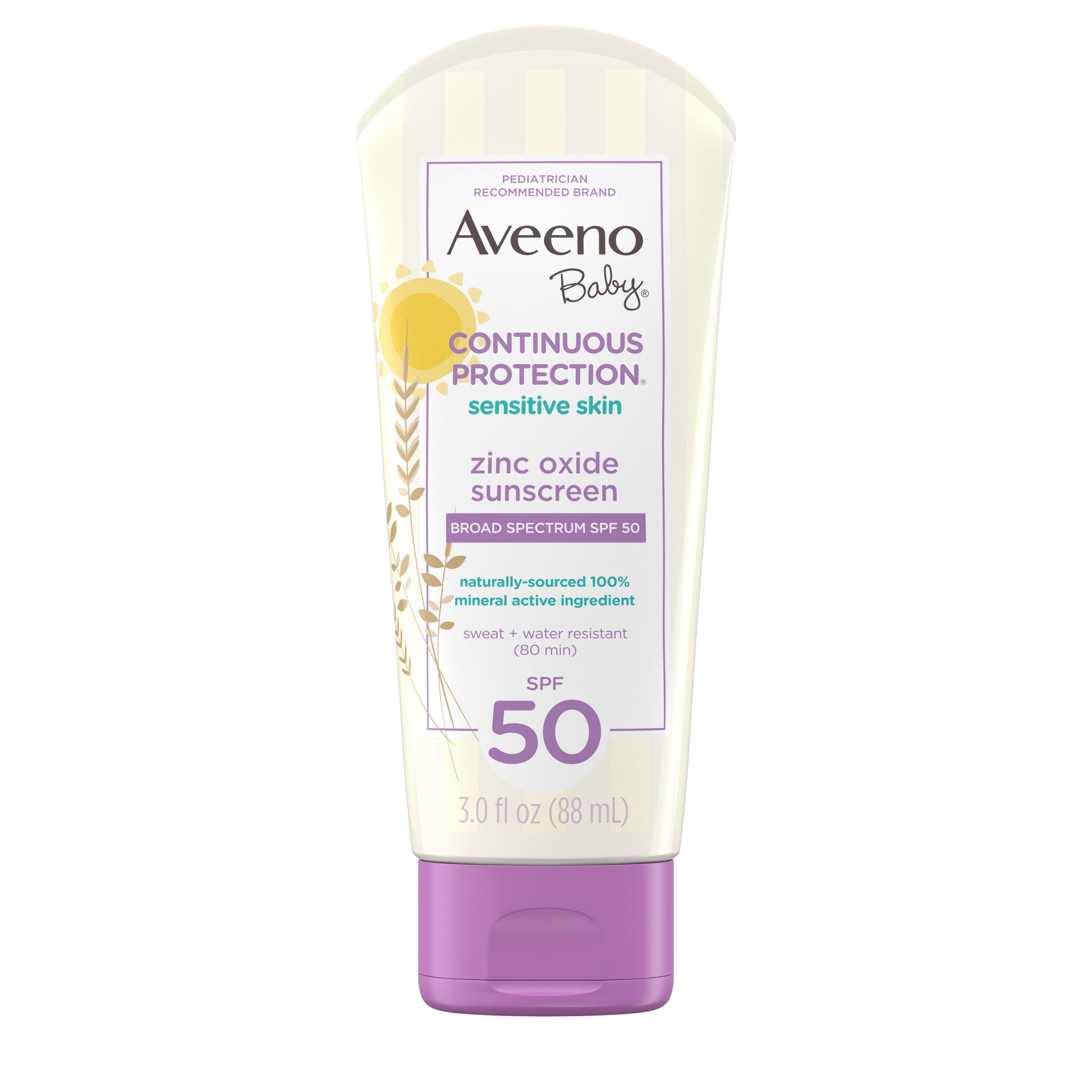 Aveeno Baby Sensitive Skin Lotion Spf 50 Sunscreen; 3 Fluid Ounces; 3 Per Box; 4 Per Case - High Mart Wholesale