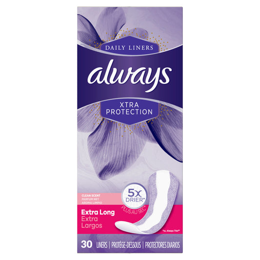 Always Pad Active Dry Liner Scented; 30 Count; 12 Per Case